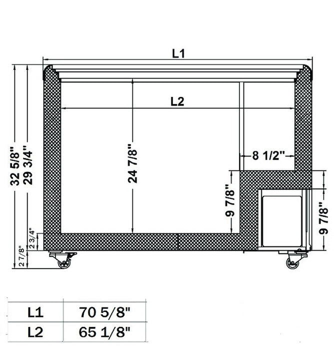 Excellence Industries HL-20HC 70 5/8" Low Temperature DisplayFreezer, 20 Cu Ft.