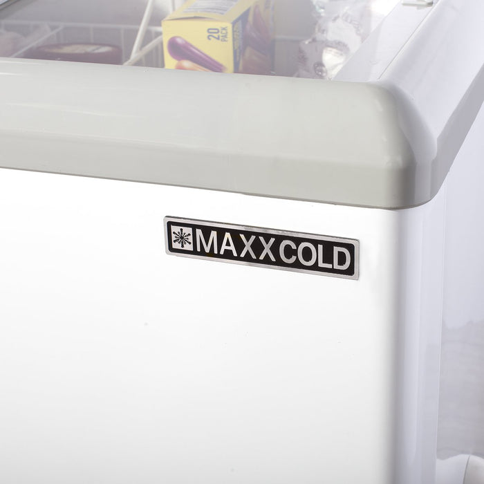 MXF71F Maxx Cold Glass Top Mobile Ice Cream Freezer, 71” Wide