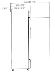 Dukers DSM-15R Commercial Single Glass Swing Door Merchandiser Refrigerator, 27.125" Wide