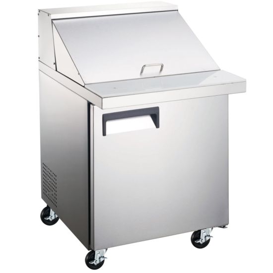 Universal Coolers SC-27-BMI 27" Single Door Sandwich Prep Table with 1 Shelf and 9 Pans, Self-Contained