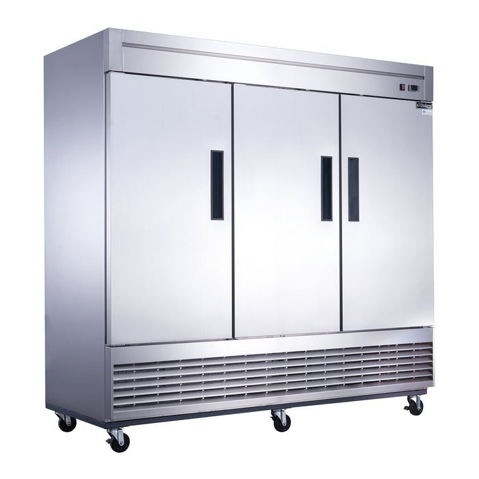 Dukers D83F 3-Door Commercial Freezer in Stainless Steel, 82.625" Wide