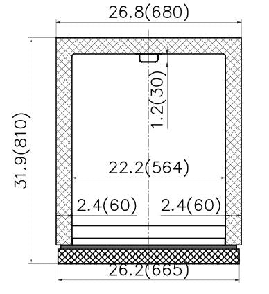IKON IB27FG Single Glass Door Bottom Mount Freezer, 26.8" Wide, 19.0 Cu. Ft.