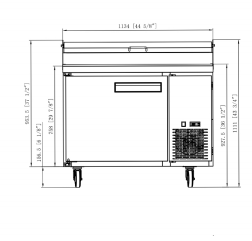Dukers DPP44-6-S1 Commercial Single Door Pizza Prep Table Refrigerator, 44.5" Wide