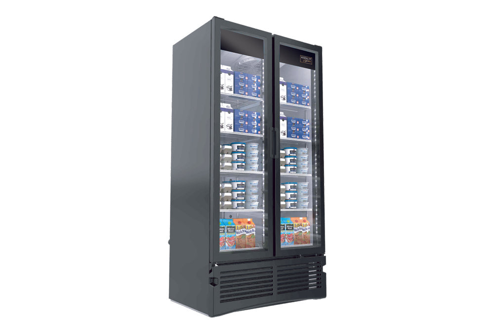 Kool-It LX-34RB 39 3/8” Double Glass Door Merchandiser Refrigerator, 26.1 Cu Ft