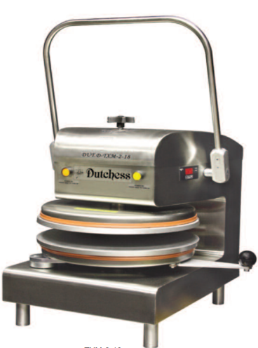 Dutchess DUT/D-TXM-2-18-WH Dual Heat 18" Round Platen, Manual Tortilla/Pizza Press (White powder coat finish) 220V