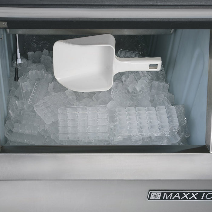 MIB310N Maxx Ice 310 lb Ice Storage Bin, Black + Stainless