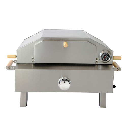Omcan CE-CN-0748 Stainless Steel Propane Pizza Oven with Foldable Legs 12,000 BTU, item 49112