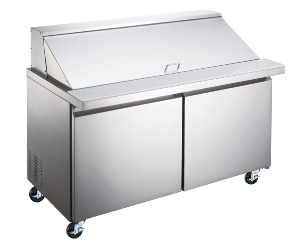 Omcan PT-CN-1537-HC 60-inch Mega Refrigerated Prep Table with 2 Doors, item 50051