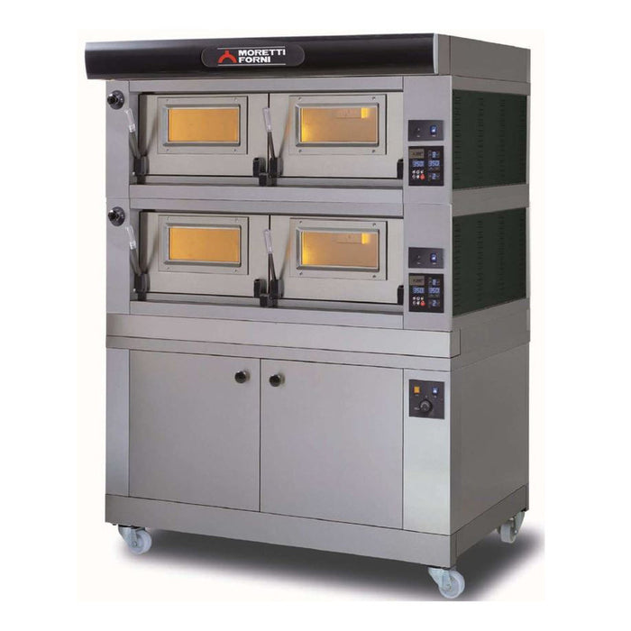 Moretti Forni P120E A2PAS-30 2 Deck Electric Bakery Oven With Proofer Base, 49" X 26" X 12" Deck Measurement