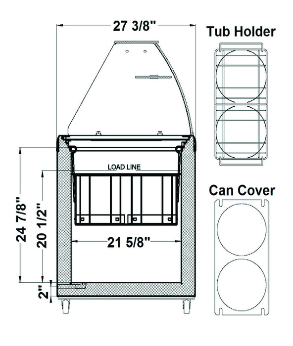 Excellence Industries HBG-4HC 28 1/2" Gelato Dipping Cabinet with LED, 6.4 Cu Ft.