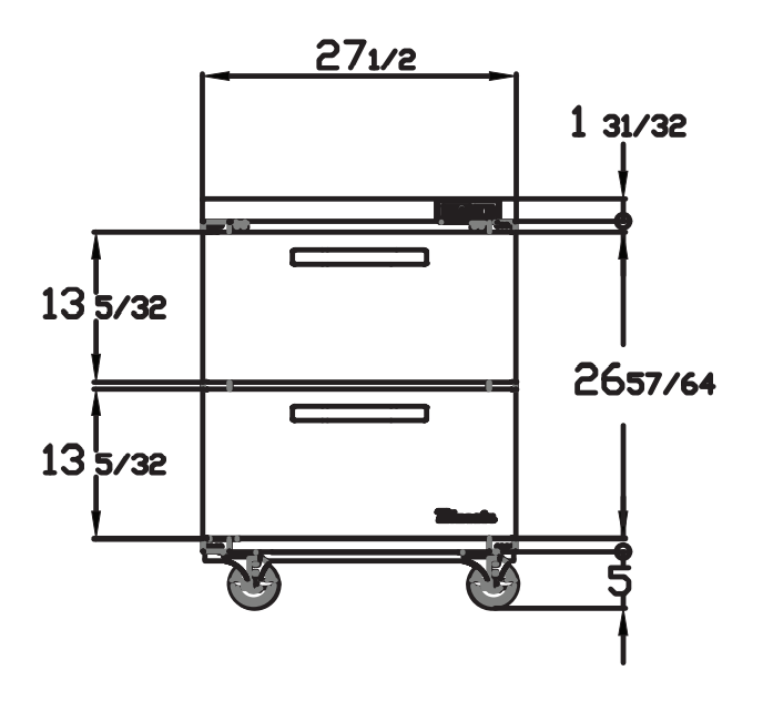 Blue Air BLUR28-D2-HC 2 Drawer Stainless Steel Undercounter Refrigerator, 28" wide, 7 Cu. Ft., R-290 Refrigerant