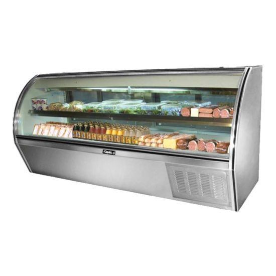 Leader Refrigeration ERCD96 96" Curved Glass Counter Deli Display Case with 6 Doors and 1 Shelf