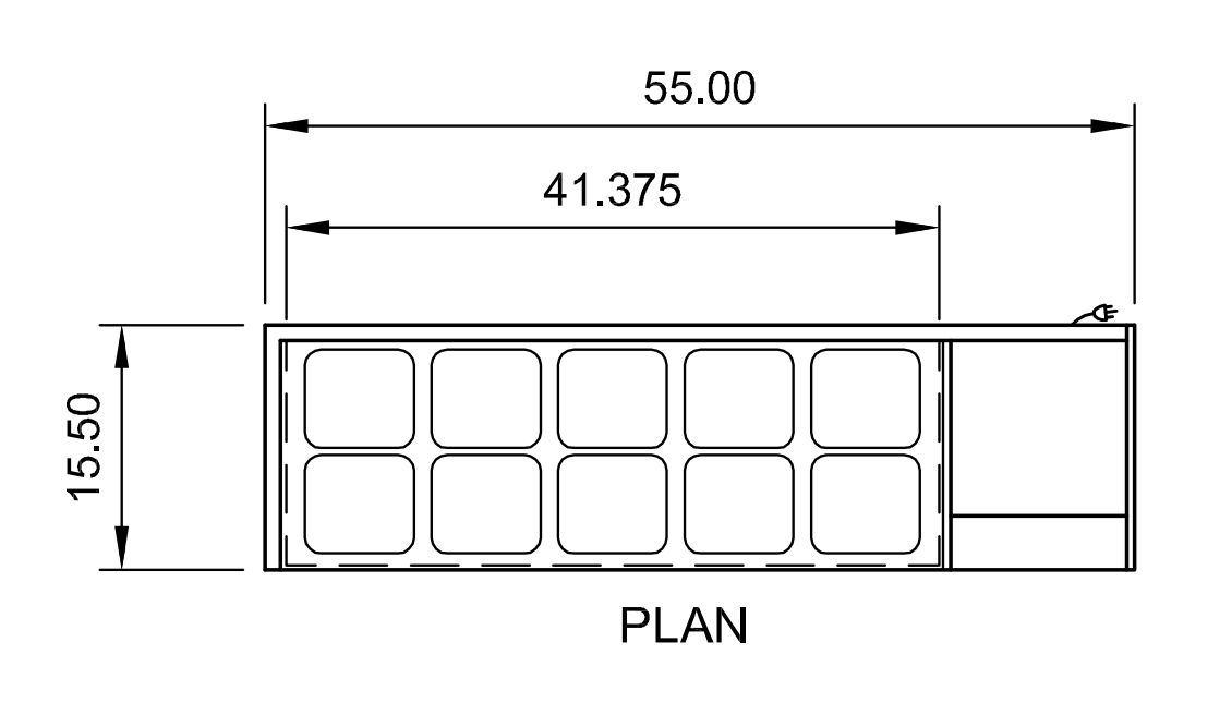 Arctic Air ACP55 55" Ten Pan Counter-Top Prep Unit
