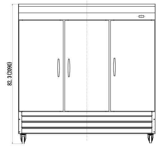 IKON IB54FG Double Glass Door Bottom Mount Freezer, 53.9" Wide, 43.9 Cu. Ft.