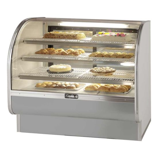Leader Refrigeration CVK57-D 57" Dry Non-Refrigerated Curved Glass Bakery Display Case with 2 Doors and 3 Shelves