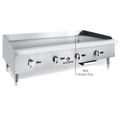 Apexra APMG-48LP Manual Griddle, 48", 120,000 BTU, Liquid Propane - RestaurantStock.com