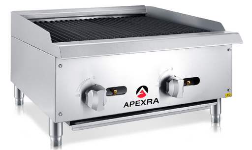 Apexra APRB-24LP Radiant Charbroiler, 24", 70,000 BTU, Liquid Propane - RestaurantStock.com