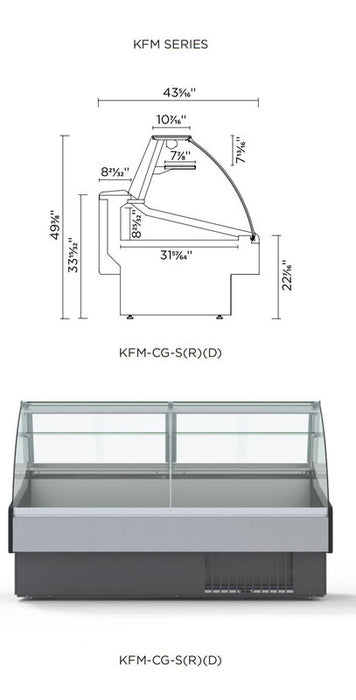 Hydra-Kool KFM-CG-80-S Fresh Meat Curved Glass Deli Case