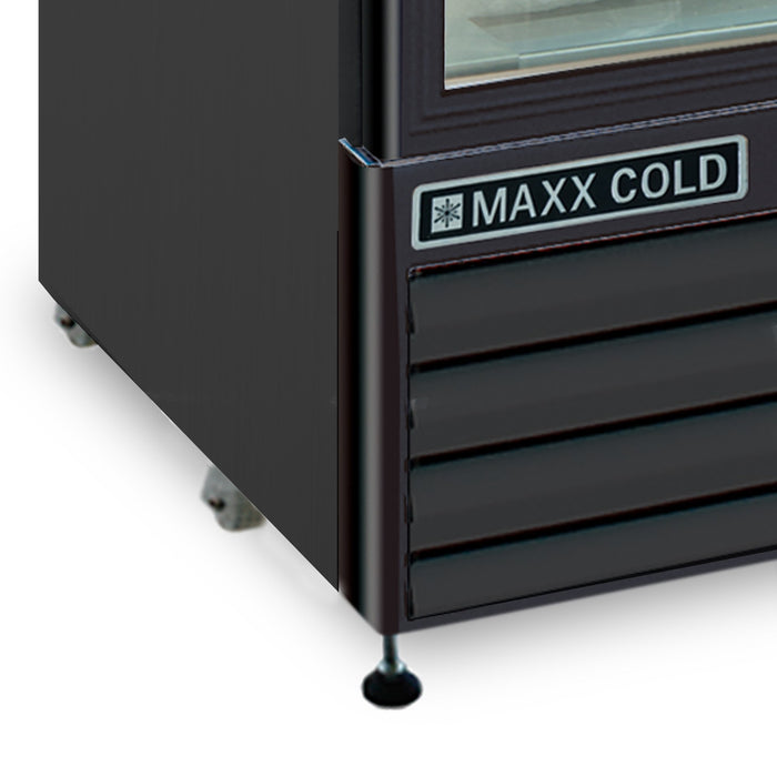 MXM2-48RBHC Maxx Cold Double Door, Glass Door Refrigerator Merchandiser, Black, 48 Cu ft