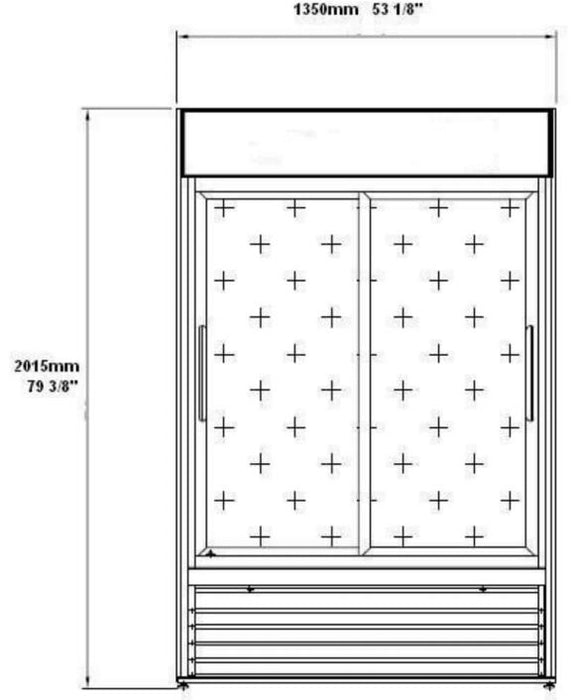 SABA SM-45RS 53" Two Sliding Glass Door Merchandiser Refrigerator, 45 Cu. Ft.