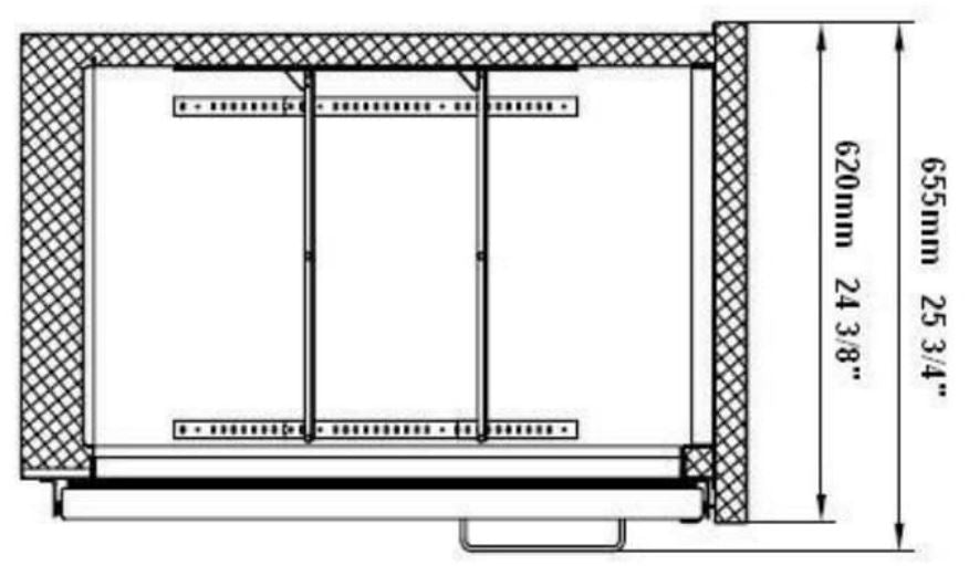 SABA SBB-24-72GSS 72" Three Glass Door Stainless Steel Back Bar Cooler