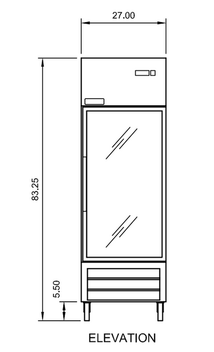 Arctic Air AGR23 27" One Door Glass Reach-In Refrigerator, 23 Cu. Ft.