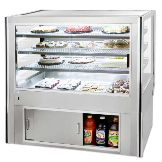 Leader Refrigeration NHBK57-D 57" Dry Non-Refrigerated High Bakery Display Case with 2 Doors and 3 Shelves