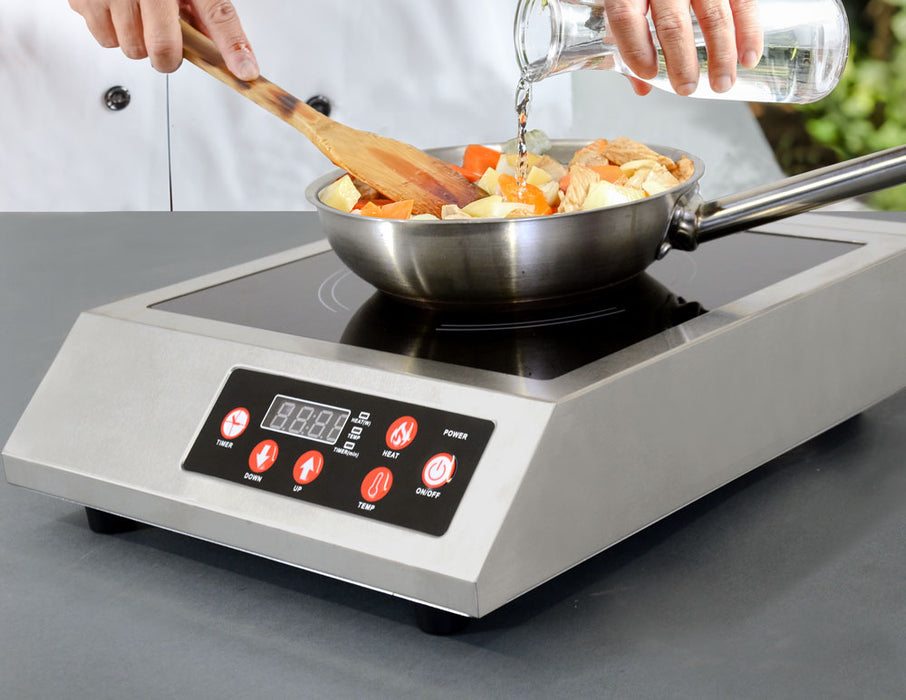 Omcan CE-CN-3500-A 3.5 kW Stainless Steel Commercial Countertop Induction Cooker, item 44414