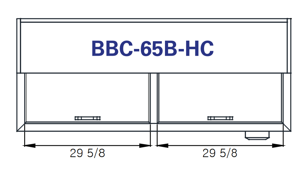 Blue Air BBC-65B-HC Bottle Cooler 2 slide tops, Black Finish Exterior, 64-1/2" W x 28-1/2" D, R-290 Refrigerant