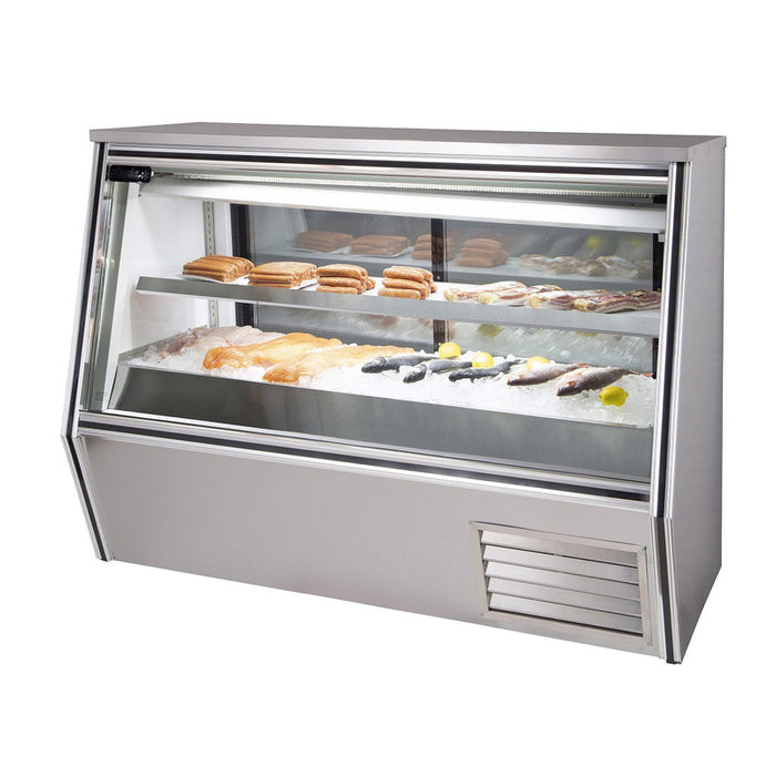 Leader Refrigeration ERHD60ESH 60" High Seafood Case Display with 4 Doors and 2 Shelves