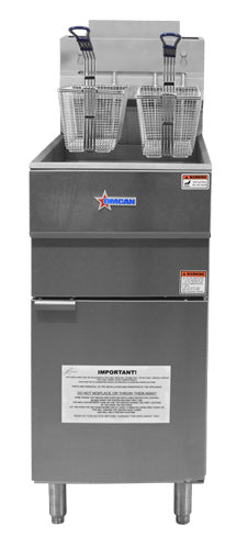 Omcan CE-CN-0023-FP Propane Gas Floor Fryer with 90,000 BTU, item 43422