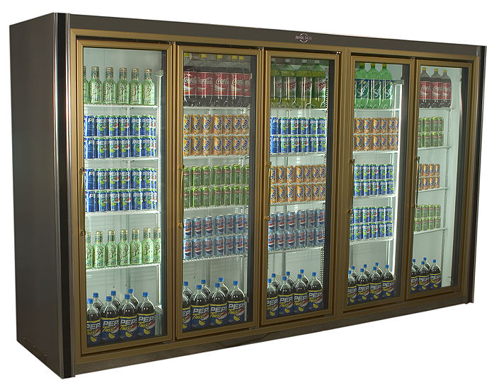 Universal Coolers ADM-5 126" Five Door Merchandiser Freezer with 20 Shelves