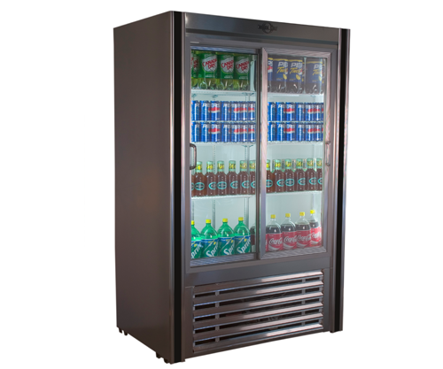 Universal Coolers RW-48-SC 48" Two Sliding Door Merchandiser Refrigerator with 6 Shelves, Self Contained