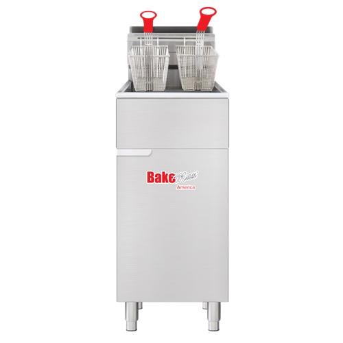 BakeMax America BAKEG50 Gas Floor Model Fryer, 50 Lb Tank Capacity, 120,000 BTU
