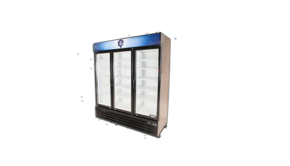 Bison BGM-53 3 Glass Door Reach-in Refrigerator, 53 cu. ft.