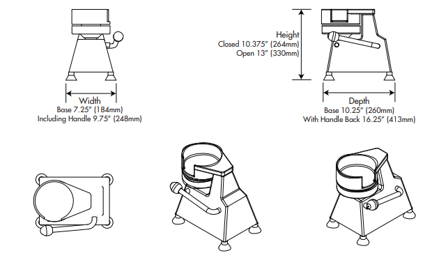 Univex 1406 6" PattyPress™ Benchtop Burger Mold