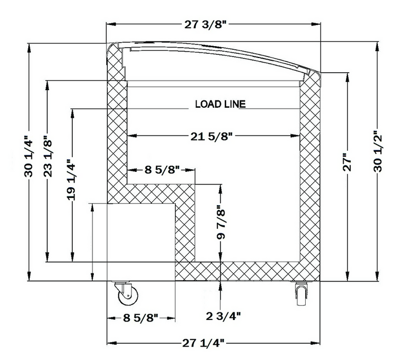 Excellence Industries MB-2HCD 23" Dual Temperature Mini Display Freezer, 4.8 Cu Ft.