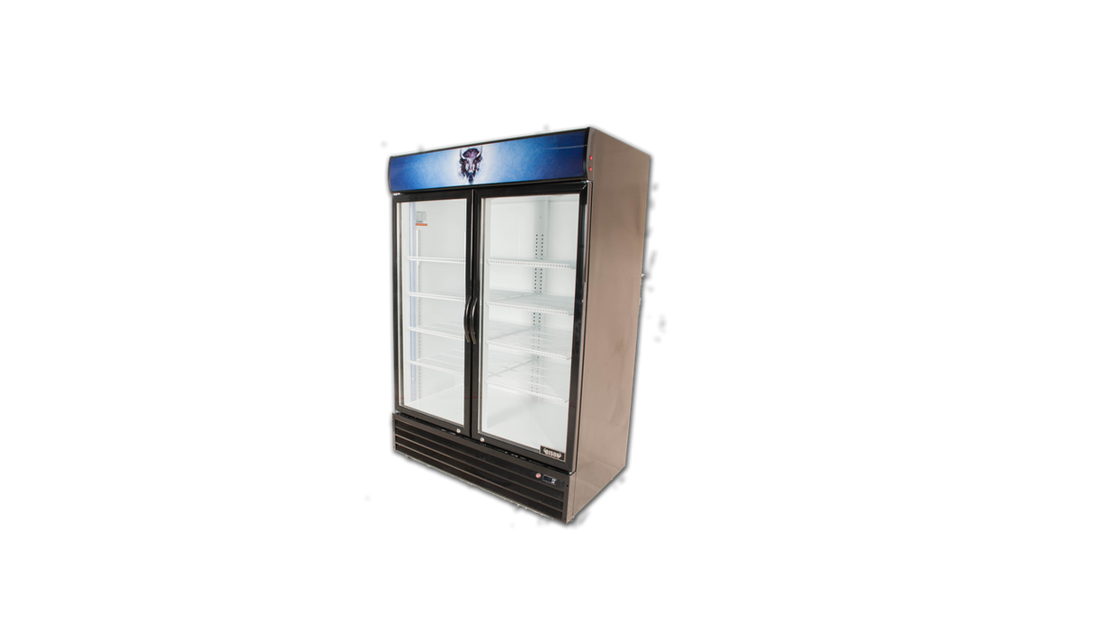 Bison BGM-49 2 Glass Door Reach-in Refrigerator, 48 cu. ft.