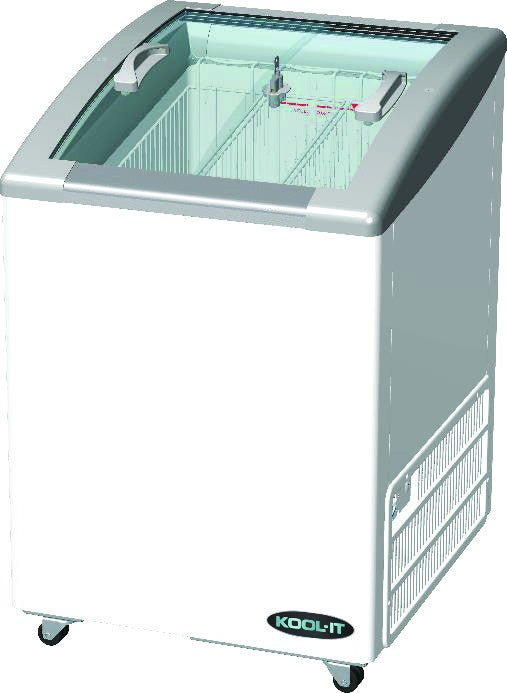 Kool-It KCF-5C 24" Curved Glass Display Chest Freezer, 4.62 Cu Ft