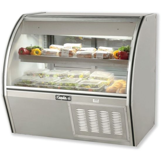 Leader Refrigeration ERCD48 48" Curved Glass Counter Deli Display Case with 4 Doors and 1 Shelf