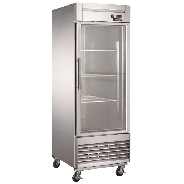 Dukers D28R-GS1 Bottom Mount Glass Single Door Commercial Reach-in Refrigerator, 27.5" Wide