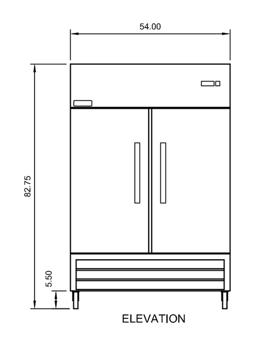 Arctic Air AR49 54" Two Door Reach-In Refrigerator Stainless Steel, 49 Cu. Ft.