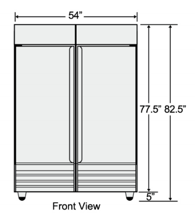 Spartan STR-47 47" 2 Door Reach-In Refrigerator, 48.0 cu. ft.