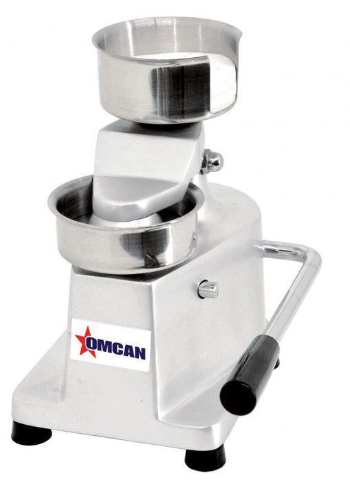 Omcan Top-Down Press Patty Maker with Rear-Mounted Paper Holder with 4″ Diameter, item 21572