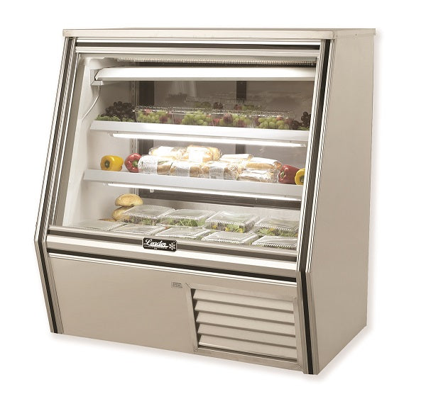 Leader Refrigeration ERCD48ES 48" Counter Deli Display Case with 4 Doors and 1 Shelf