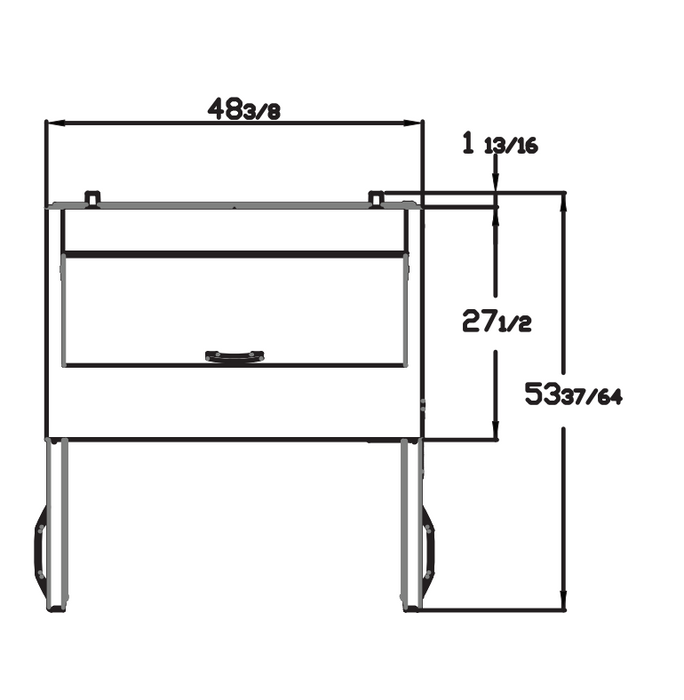 Blue Air BLPT48-HC 2 Doors Sandwich Prep Table with Twelve 1/6" Pans, 48" wide, 13 Cu. Ft., R-290 Refrigerant