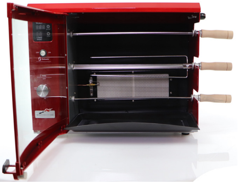 Skyfood BG-03LXK RED Gas Rotisseries Grill 3 Skewer with Upper Tray