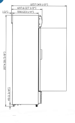 Dukers LG-430 Commercial Single Swing Door Glass Merchandiser Refrigerator, 24.375" Wide