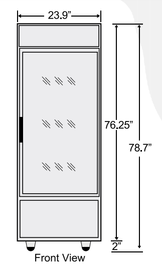 Bison BGM-15 1 Glass Door Reach-in Refrigerator, 15 cu. ft.
