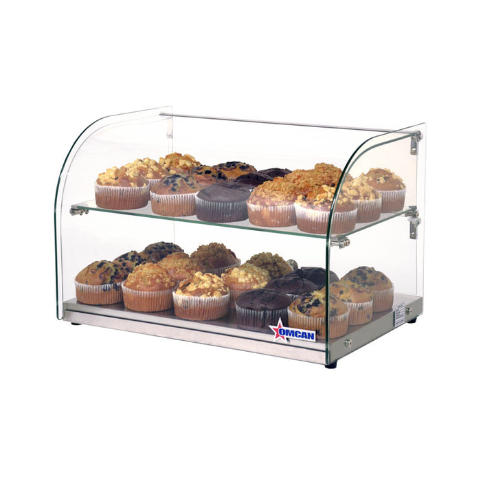 Omcan 22-inch Countertop Food Display Case with Curved Front Glass and 45 L capacity, item 44372